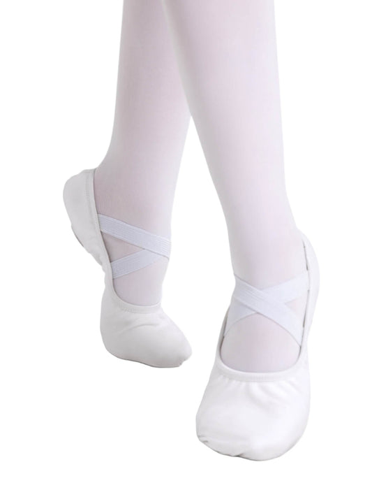 2037 CAPEZIO HANAMI WHITE STRETCH CANVAS BALLET SHOES