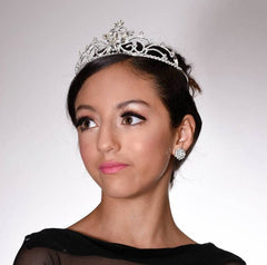 16mm FH2 PIERCED CRYSTAL CLUSTER EARRINGS